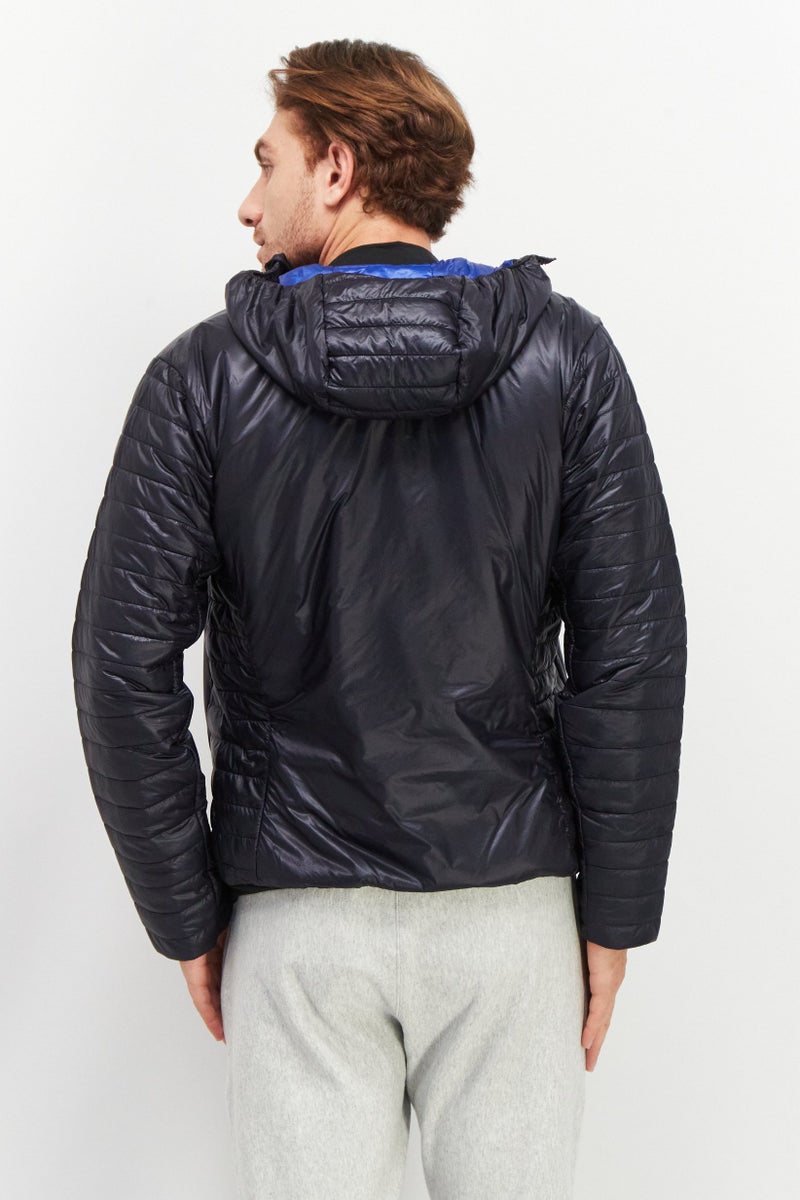 Men Sportswear Fit Long Sleeves Outdoor Jacket, Navy