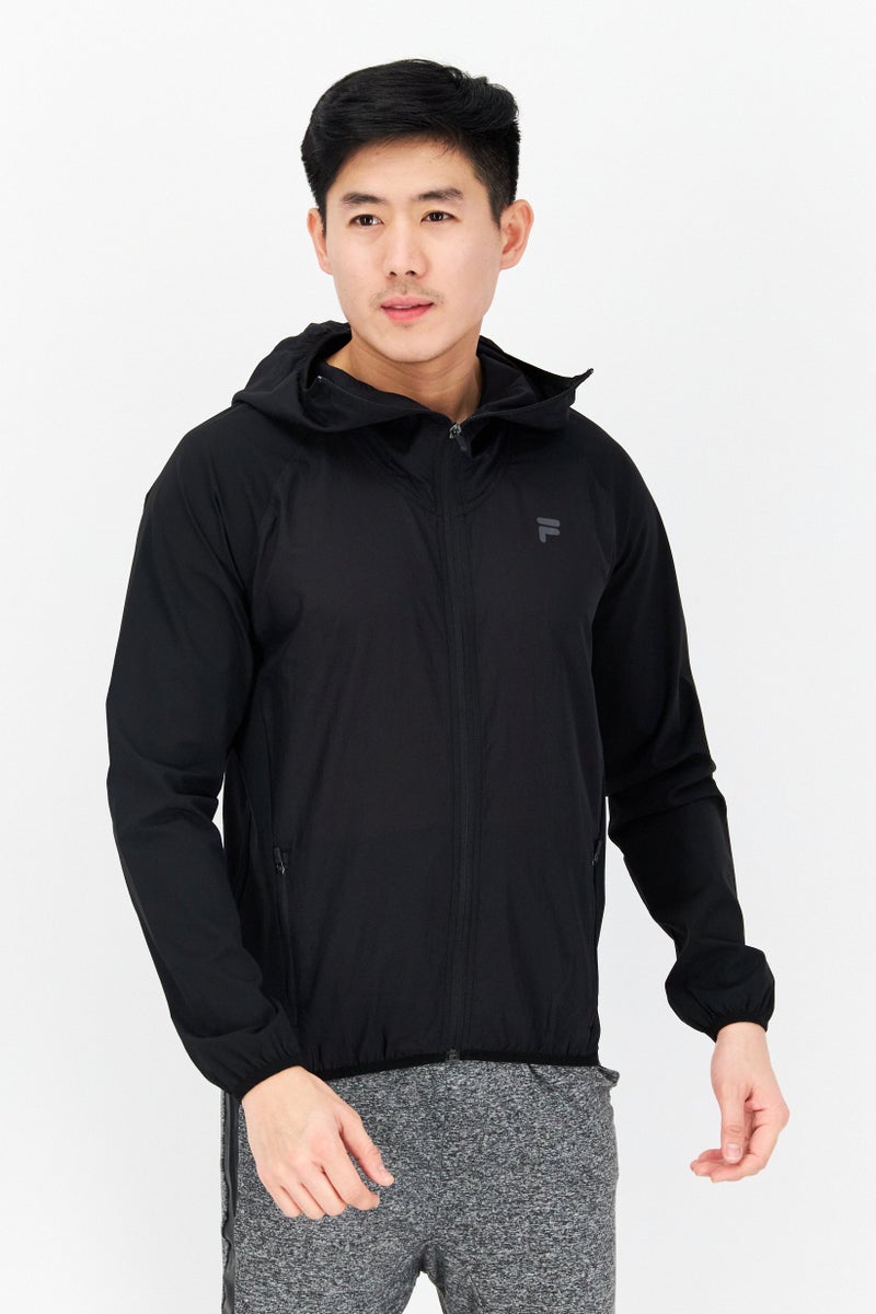 Men Sportswear Fit Long Sleeves Training Jacket, Black