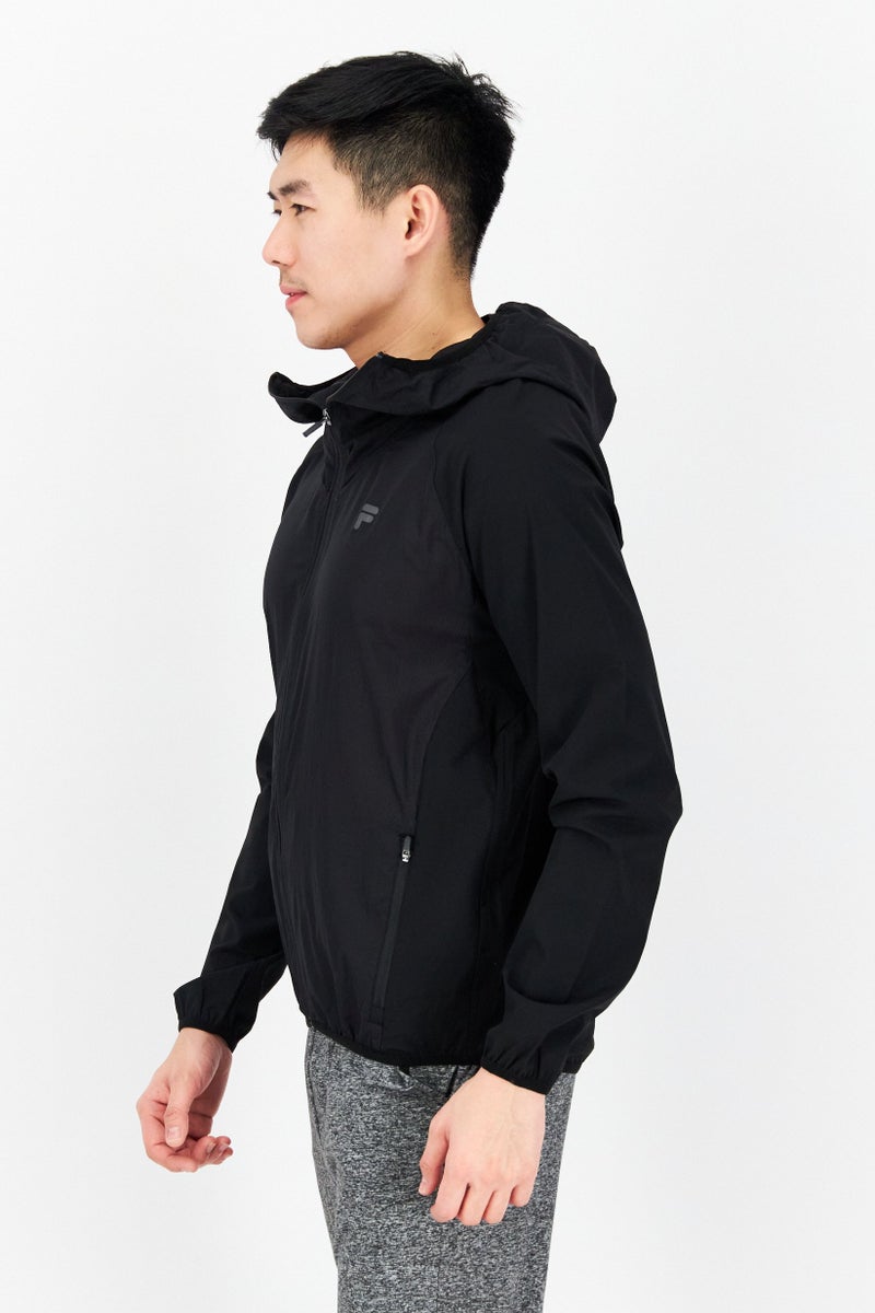 Men Sportswear Fit Long Sleeves Training Jacket, Black
