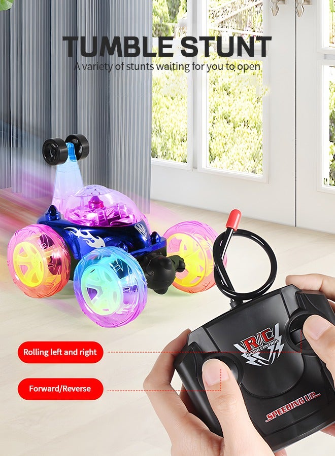 Remote Control Car, Stunt RC Car Invincible 360°Rolling Twister with Colorful Lights & Music Switch, Rechargeable Remote Control Car for Boys and Girls