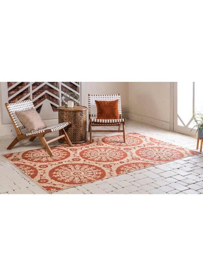 Outdoor Botanical Collection Area Rug Medallion (3' 3