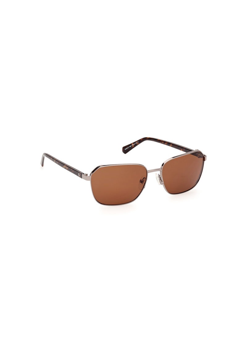 Men's UV Protection Rectangular Shape Sunglasses - GU0011708E59 - Lens Size: 59 Mm - Shiny Gunmetal