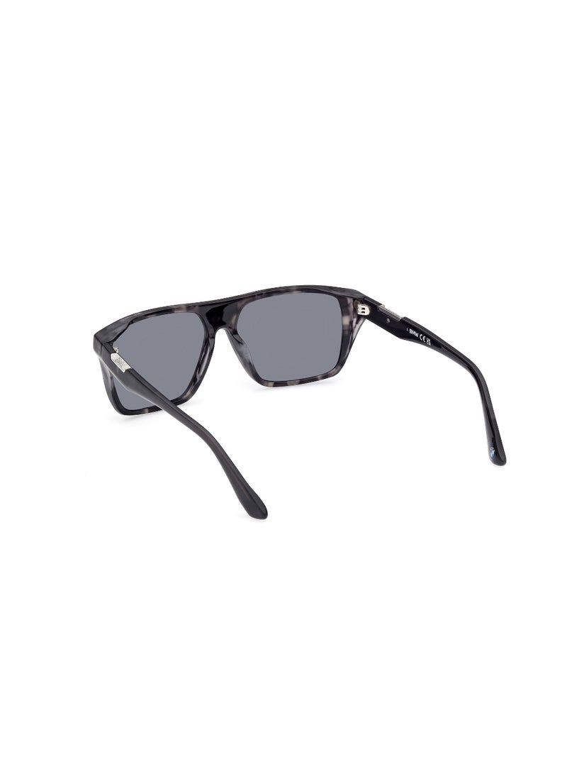 Men's Mirrored Navigator Shape Acetate Sunglasses BW0040-H56C57 - Lens Size: 57 Mm - Havana