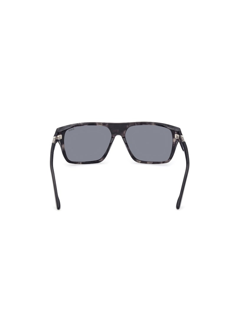 Men's Mirrored Navigator Shape Acetate Sunglasses BW0040-H56C57 - Lens Size: 57 Mm - Havana