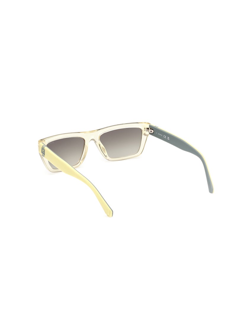 Men's UV Protection Rectangular Shape Sunglasses - GU0012039C55 - Lens Size: 55 Mm - Shiny Light Yellow