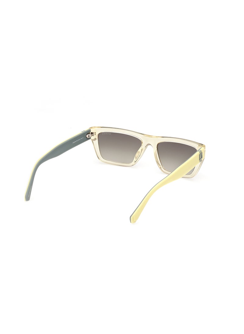 Men's UV Protection Rectangular Shape Sunglasses - GU0012039C55 - Lens Size: 55 Mm - Shiny Light Yellow