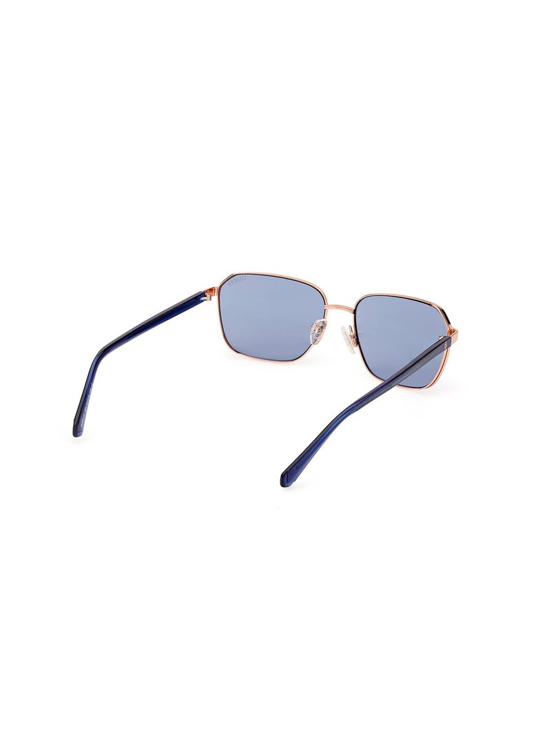 Men's UV Protection Rectangular Shape Sunglasses - GU0011728V59 - Lens Size: 59 Mm - Shiny Rose Gold