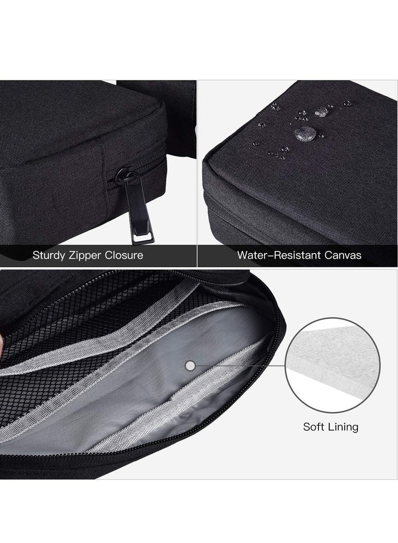 2-Pack Portable Electronics Accessories Organizer, Soft Storage Case for Chargers, USB Cables, Earphones, and Memory Cards