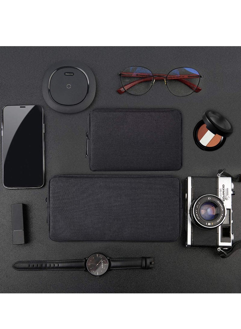 2-Pack Portable Electronics Accessories Organizer, Soft Storage Case for Chargers, USB Cables, Earphones, and Memory Cards