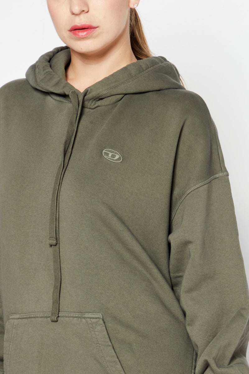 Women Embroidered Logo Midi Dress, Olive