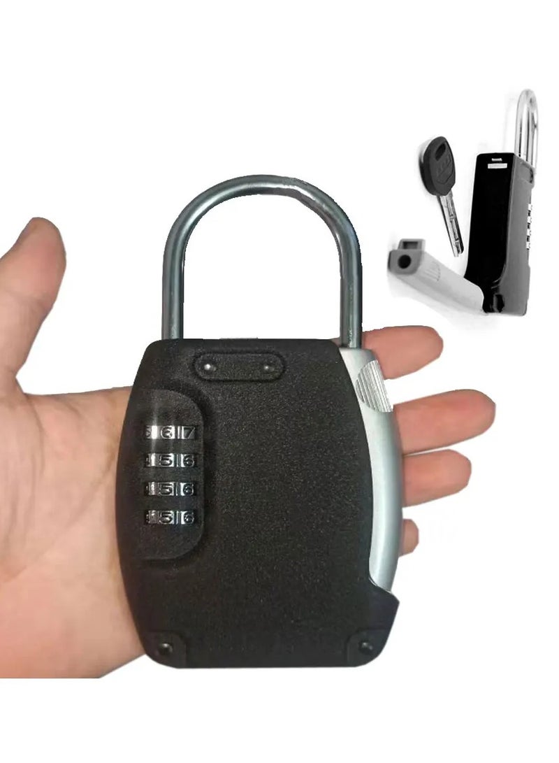 Metal Hidden Key Safe Box 4-Digital Password Combination Lock With Hook Mini Secret Box For Home Villa Caravan