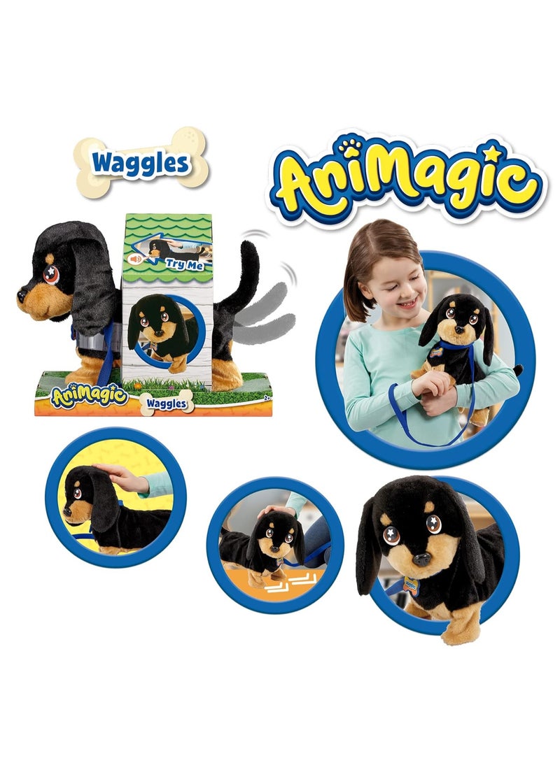 My Wiggling Walking Pup Called Waggles, Interactive, Real Life Like Dog Toy Which Walks and Barks | Age Group : 2 Years+ | Plastic