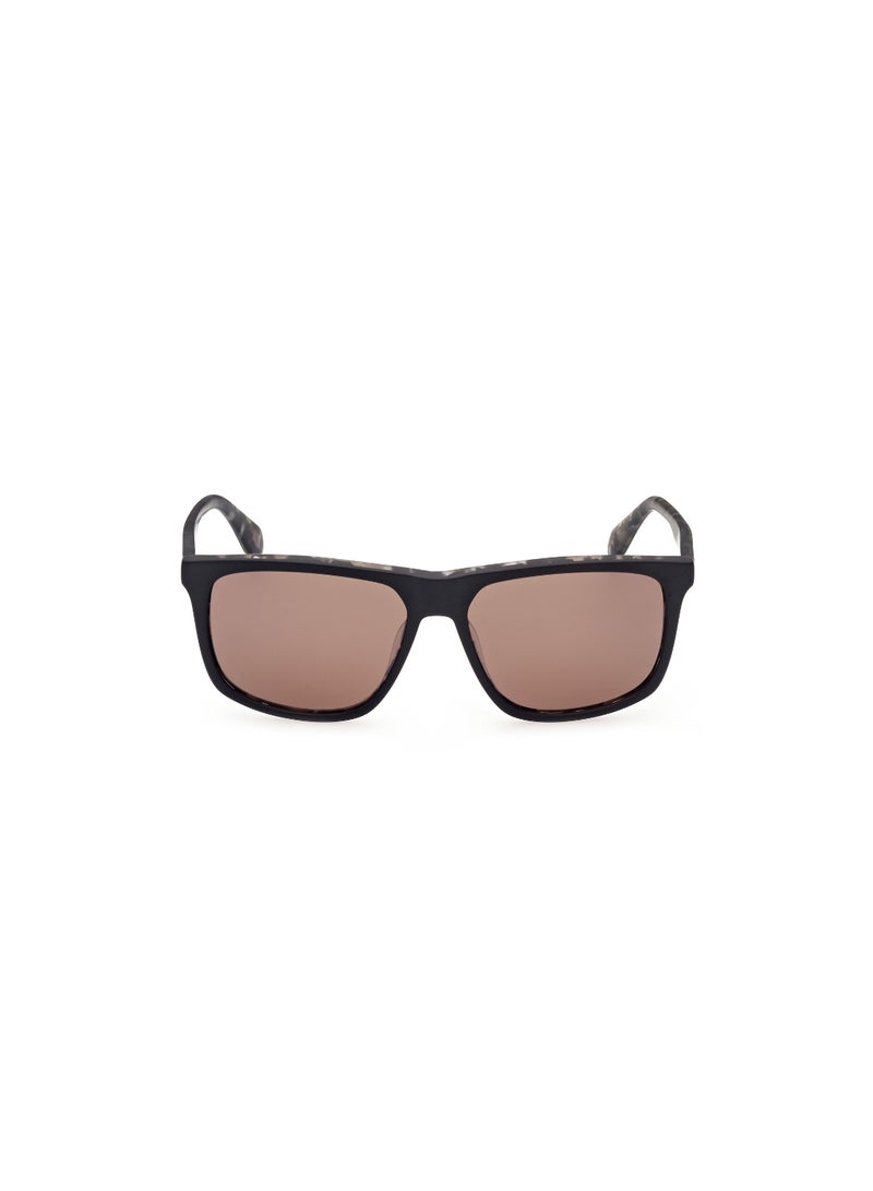 Men's Mirrored Navigator Shape Acetate Sunglasses OR006205G56 - Lens Size: 56 Mm - Black