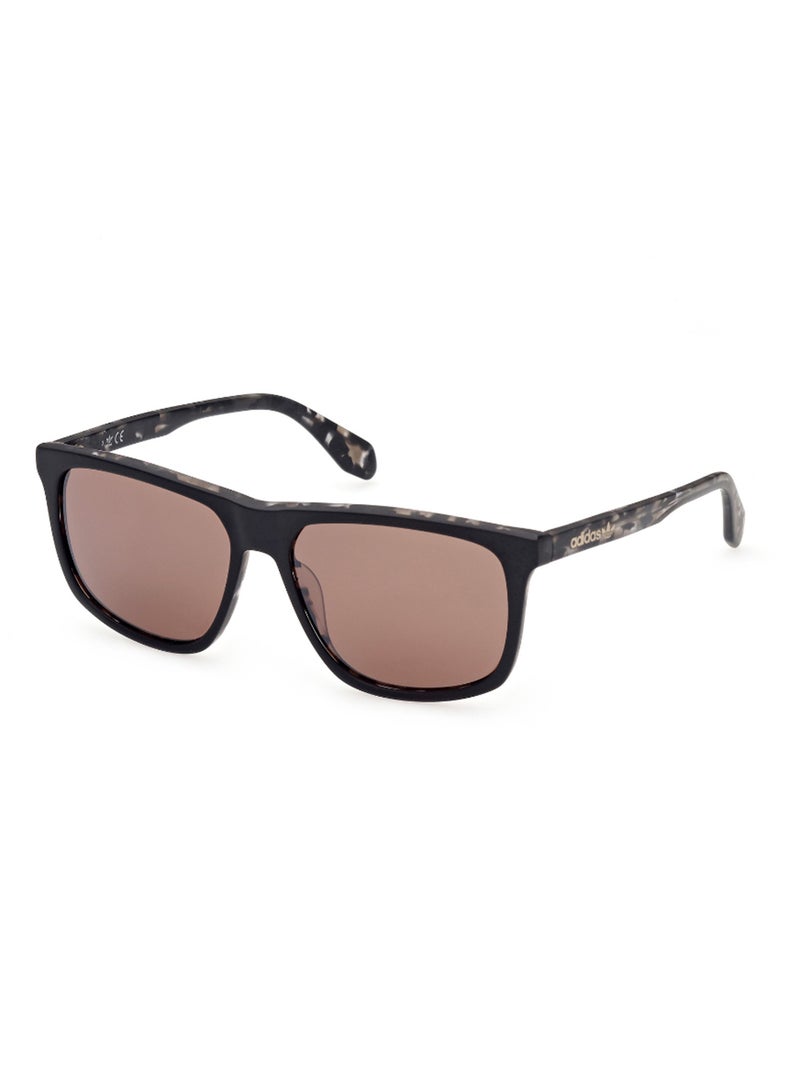 Men's Mirrored Navigator Shape Acetate Sunglasses OR006205G56 - Lens Size: 56 Mm - Black