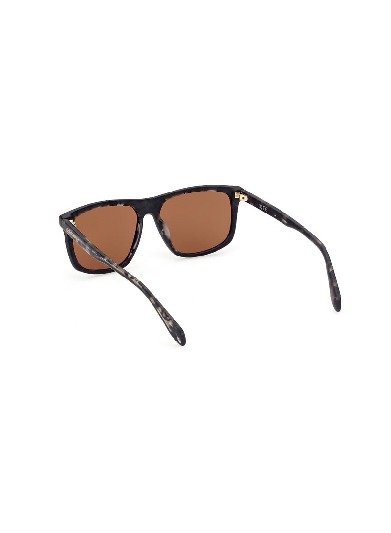 Men's Mirrored Navigator Shape Acetate Sunglasses OR006205G56 - Lens Size: 56 Mm - Black