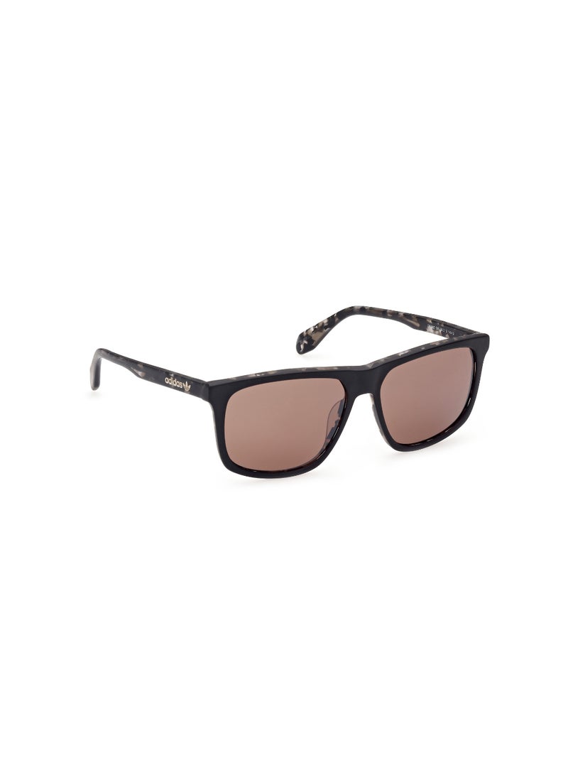 Men's Mirrored Navigator Shape Acetate Sunglasses OR006205G56 - Lens Size: 56 Mm - Black