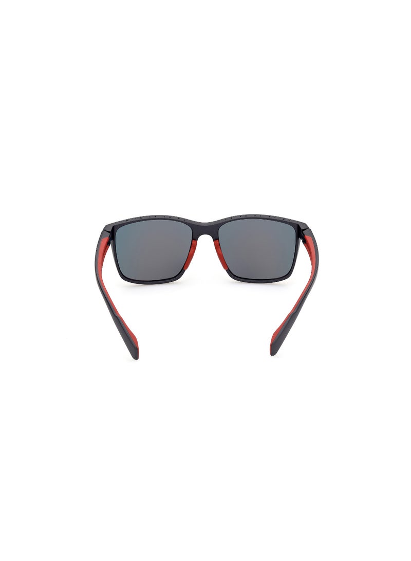 Men's Mirrored Navigator Shape Plastic Sunglasses SP003502L56 - Lens Size: 56 Mm - Matte Black