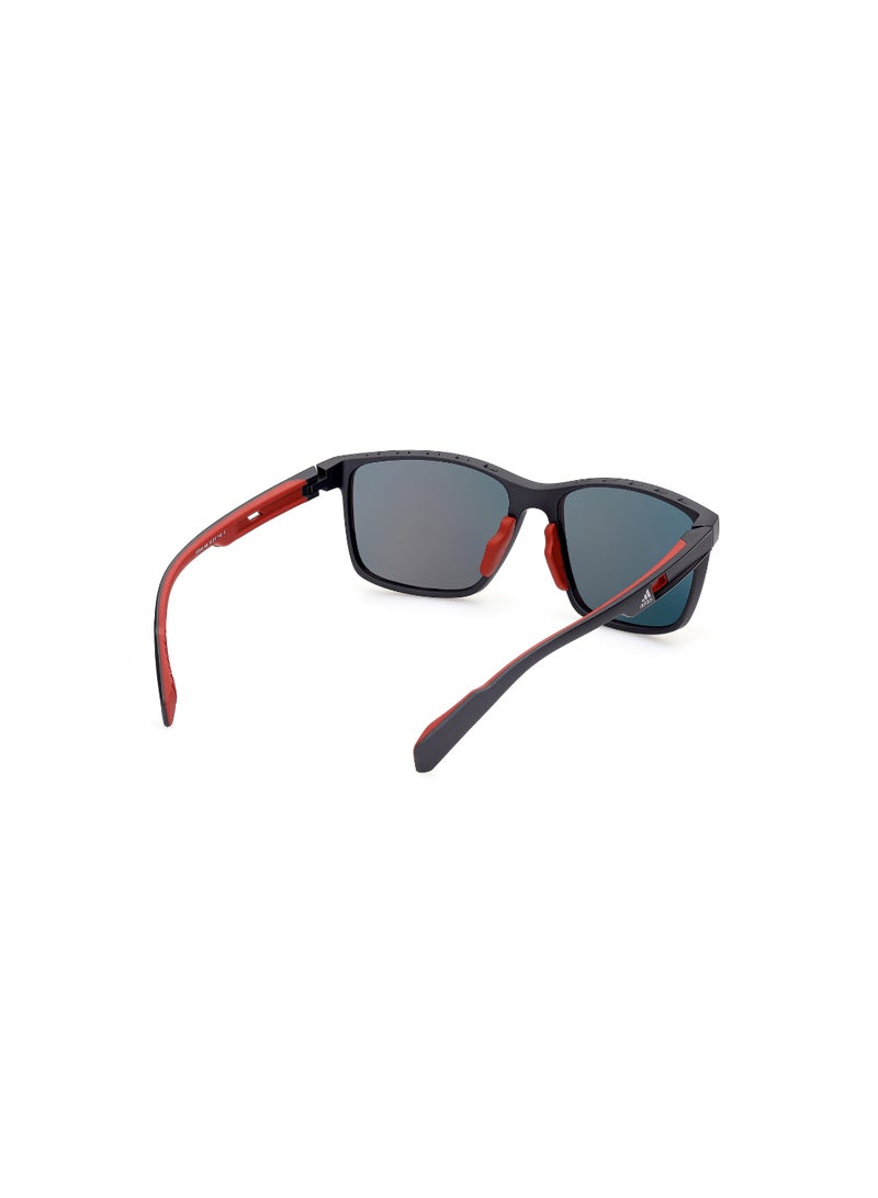 Men's Mirrored Navigator Shape Plastic Sunglasses SP003502L56 - Lens Size: 56 Mm - Matte Black