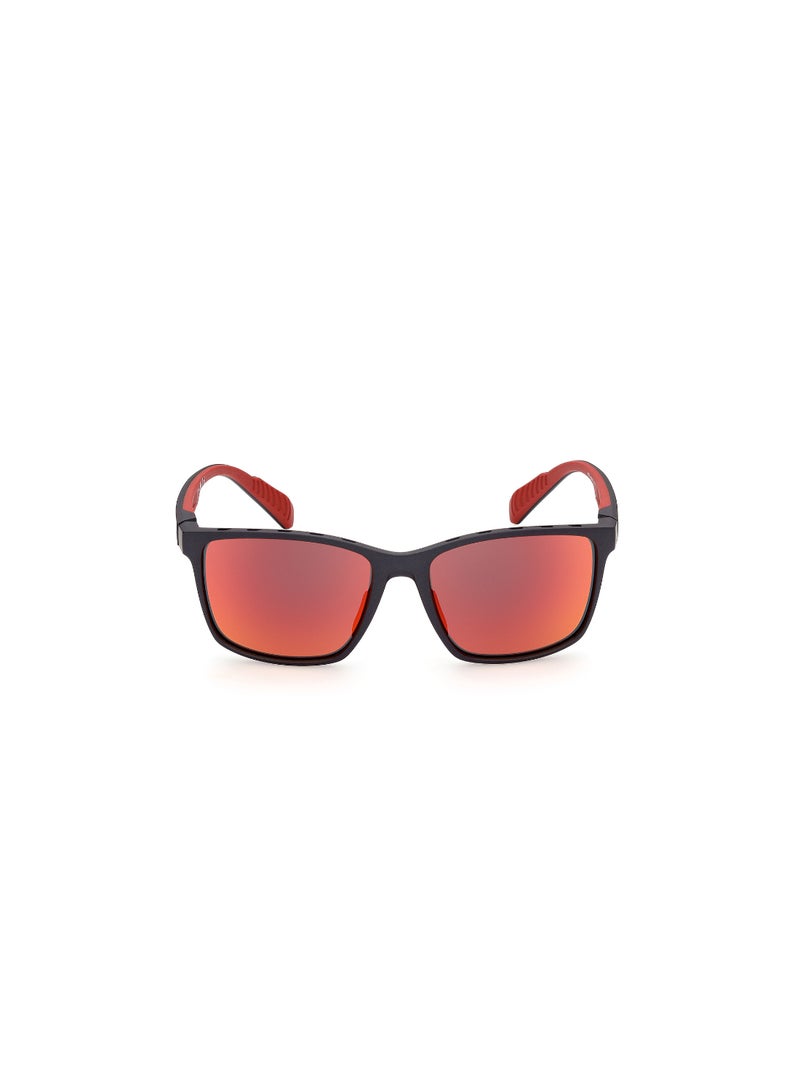 Men's Mirrored Navigator Shape Plastic Sunglasses SP003502L56 - Lens Size: 56 Mm - Matte Black