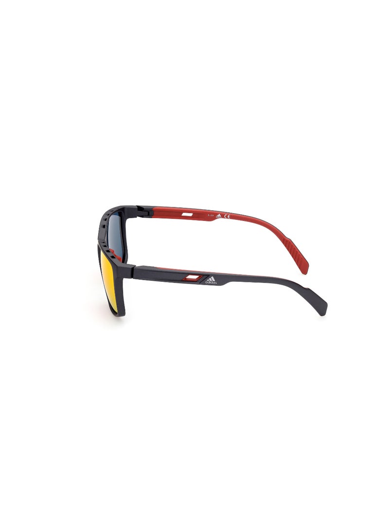 Men's Mirrored Navigator Shape Plastic Sunglasses SP003502L56 - Lens Size: 56 Mm - Matte Black