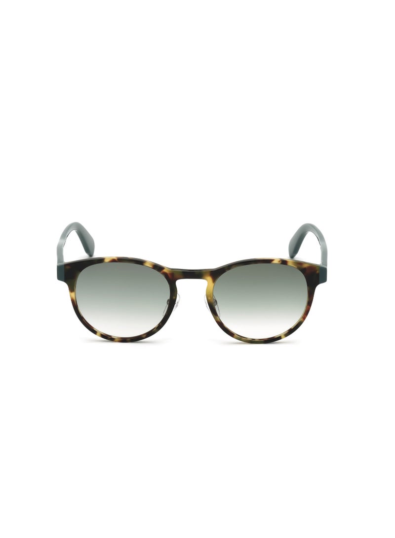 Men's UV Protection Round Shape Acetate Sunglasses OR0008-H55P53 - Lens Size: 53 Mm - Coloured Havana
