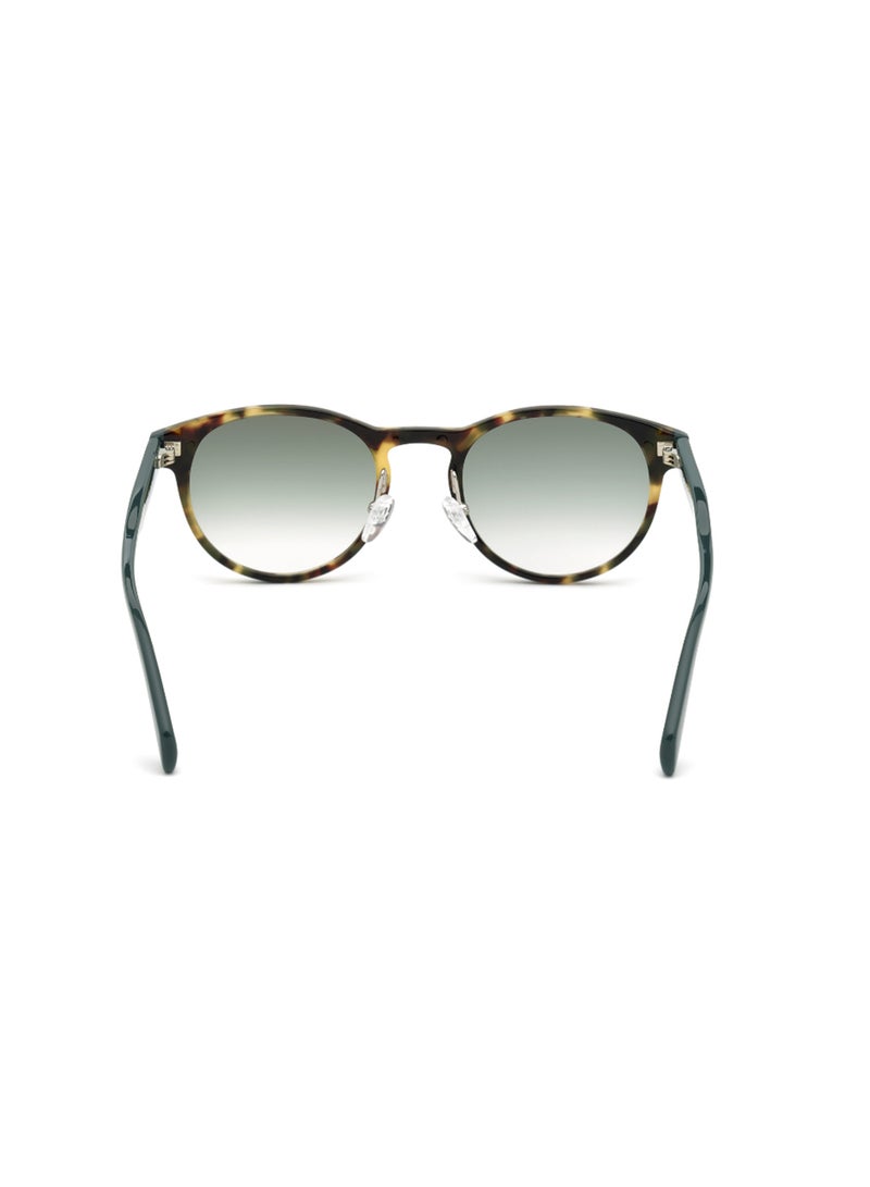 Men's UV Protection Round Shape Acetate Sunglasses OR0008-H55P53 - Lens Size: 53 Mm - Coloured Havana