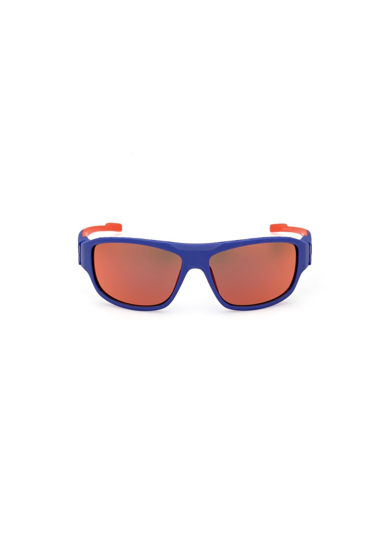Men's Mirrored Navigator Shape Plastic Sunglasses SP004591L61 - Lens Size: 61 Mm - Matte Blue