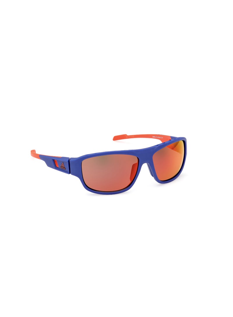 Men's Mirrored Navigator Shape Plastic Sunglasses SP004591L61 - Lens Size: 61 Mm - Matte Blue