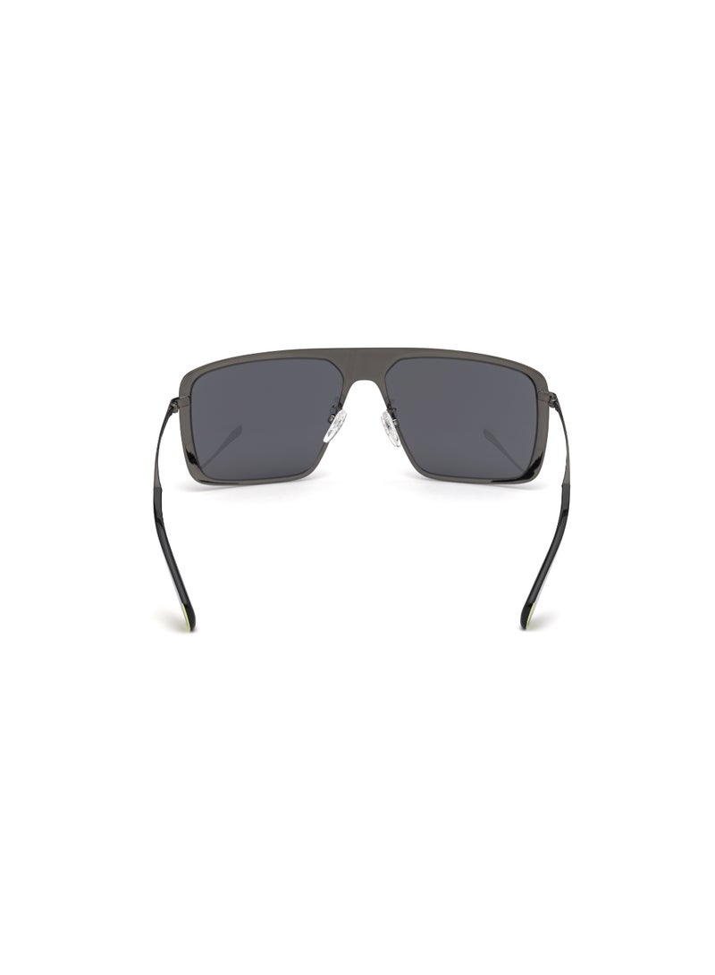 Men's Mirrored Navigator Shape Metal Sunglasses OR003608C60 - Lens Size: 60 Mm - Shiny Gunmetal