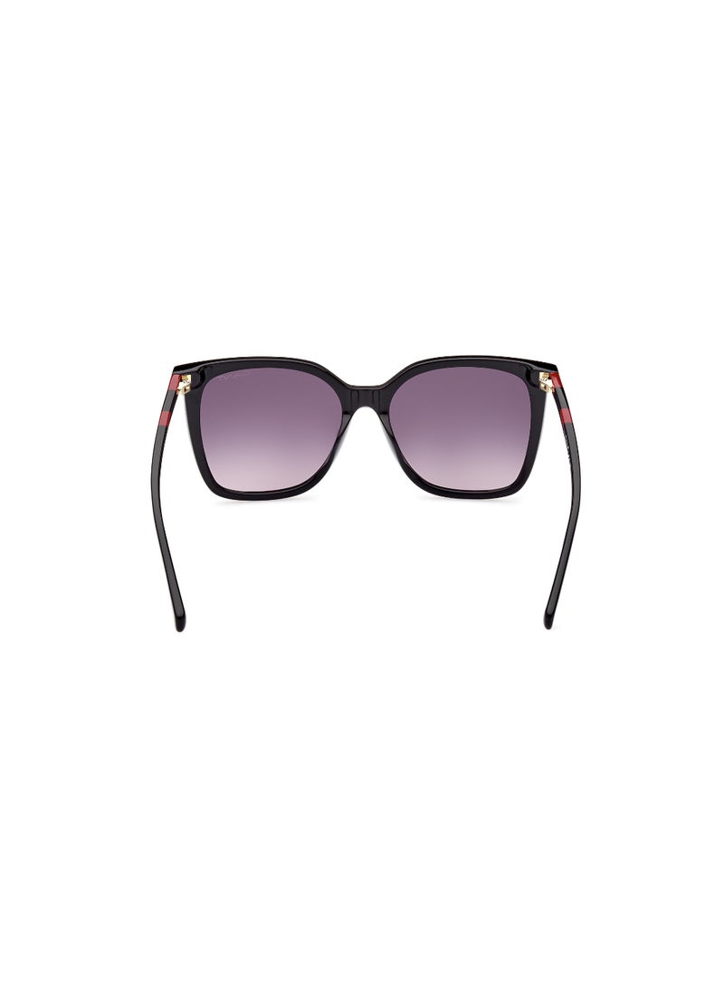 Women's UV Protection Butterfly Shape Acetate Sunglasses GA809301B55 - Lens Size: 55 Mm - Shiny Black