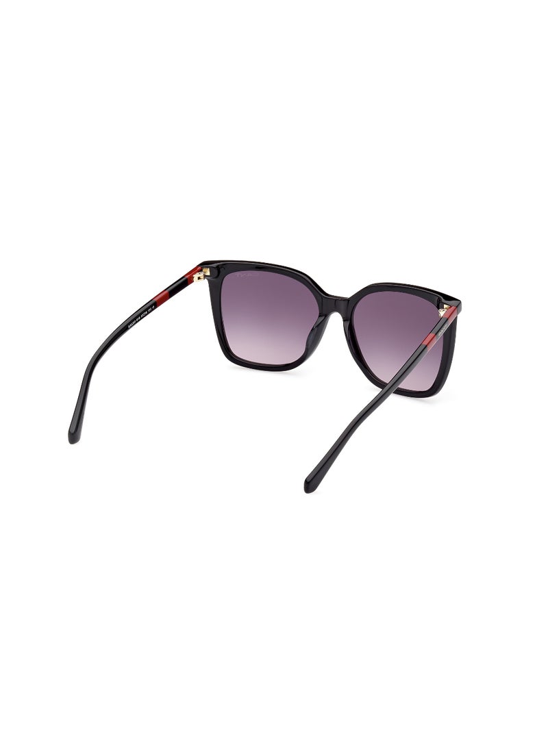 Women's UV Protection Butterfly Shape Acetate Sunglasses GA809301B55 - Lens Size: 55 Mm - Shiny Black