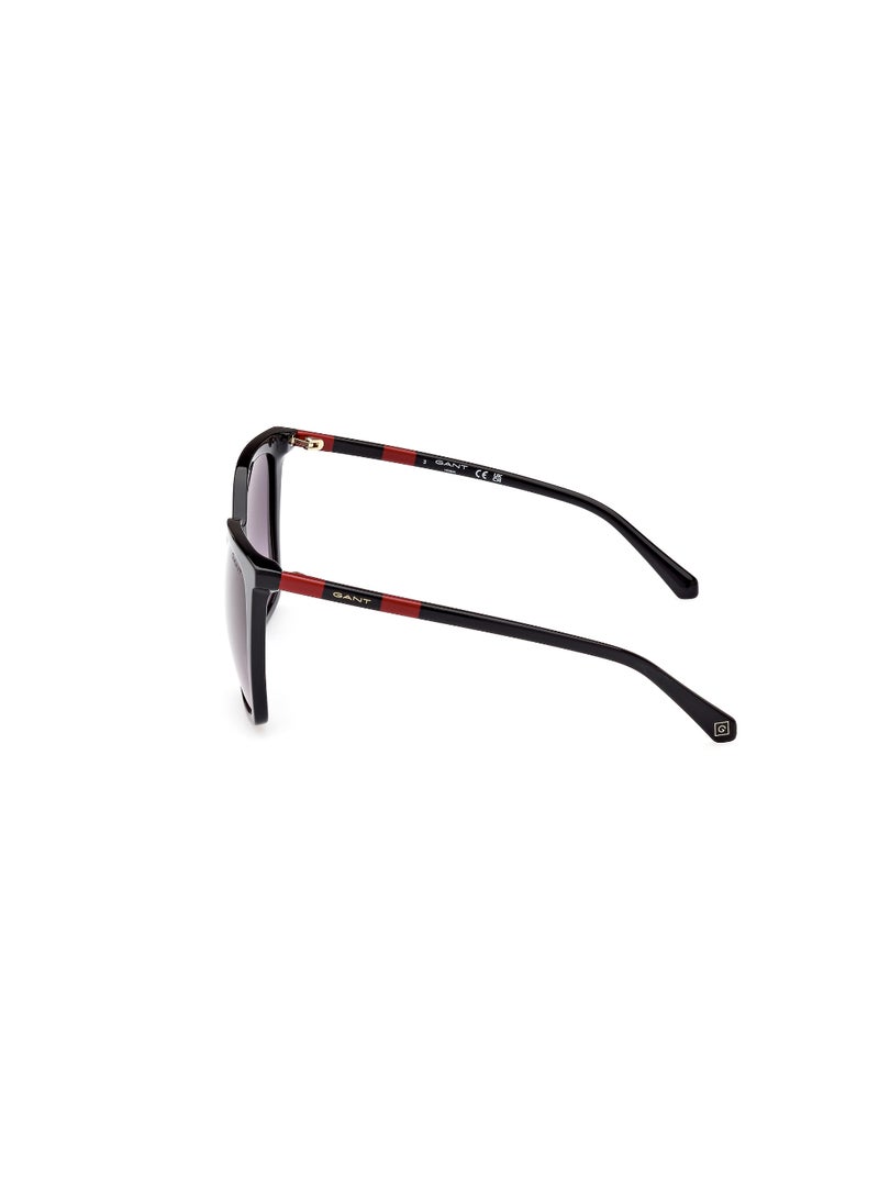 Women's UV Protection Butterfly Shape Acetate Sunglasses GA809301B55 - Lens Size: 55 Mm - Shiny Black