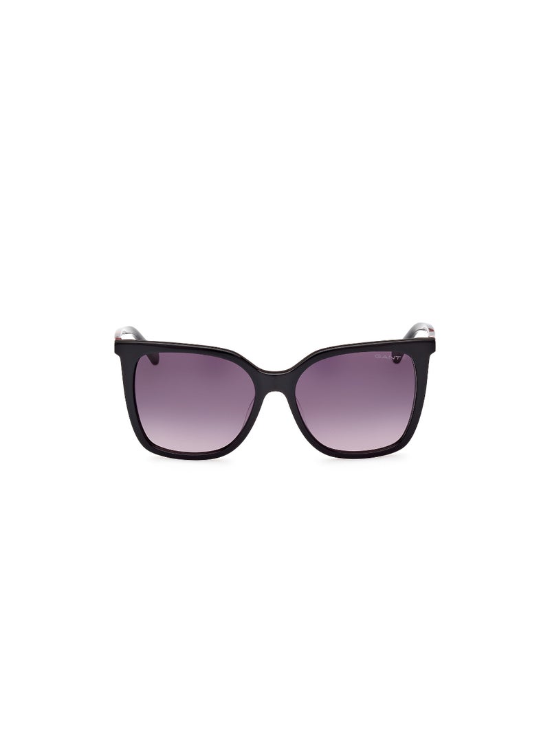 Women's UV Protection Butterfly Shape Acetate Sunglasses GA809301B55 - Lens Size: 55 Mm - Shiny Black
