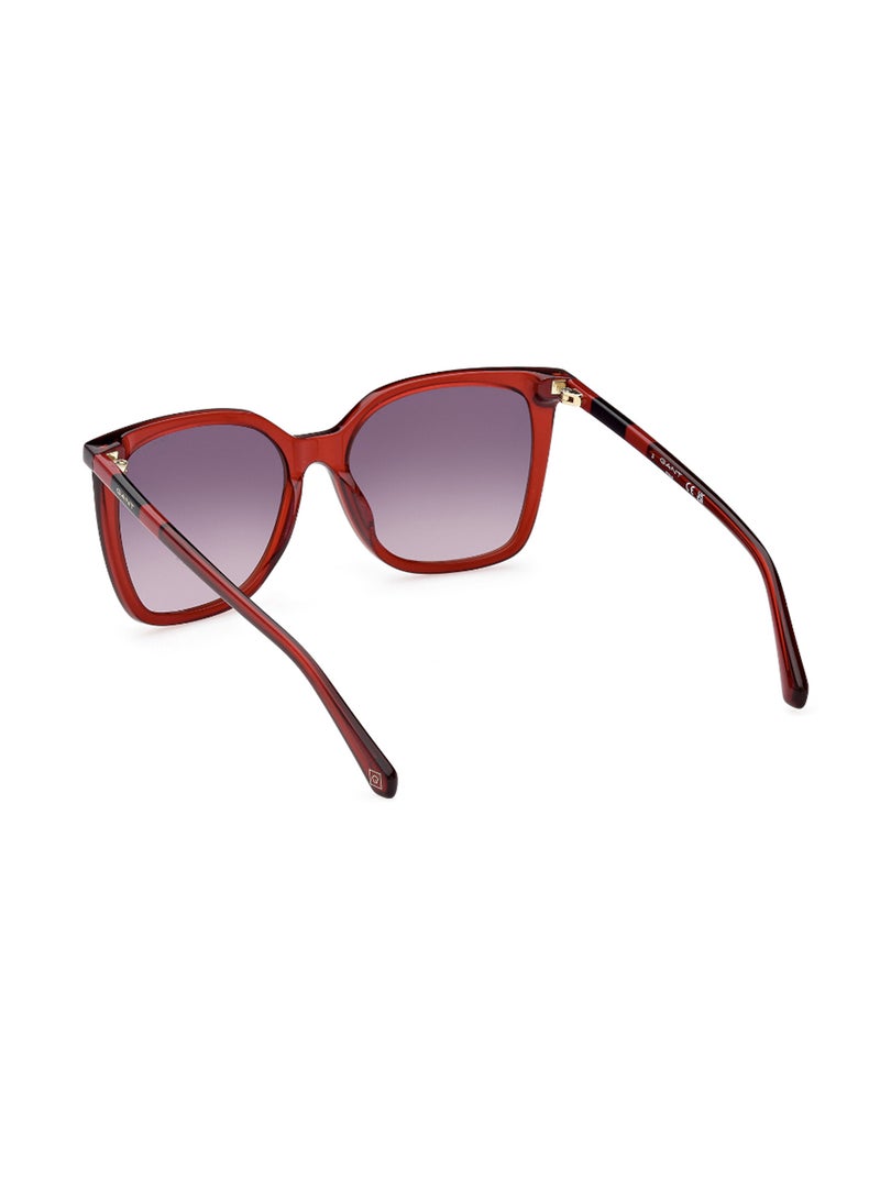Women's UV Protection Butterfly Shape Acetate Sunglasses GA809366B55 - Lens Size: 55 Mm - Shiny Red