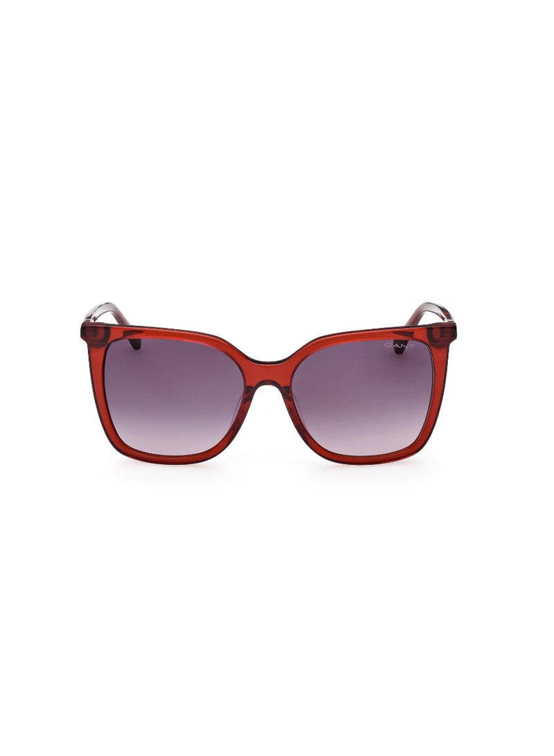 Women's UV Protection Butterfly Shape Acetate Sunglasses GA809366B55 - Lens Size: 55 Mm - Shiny Red