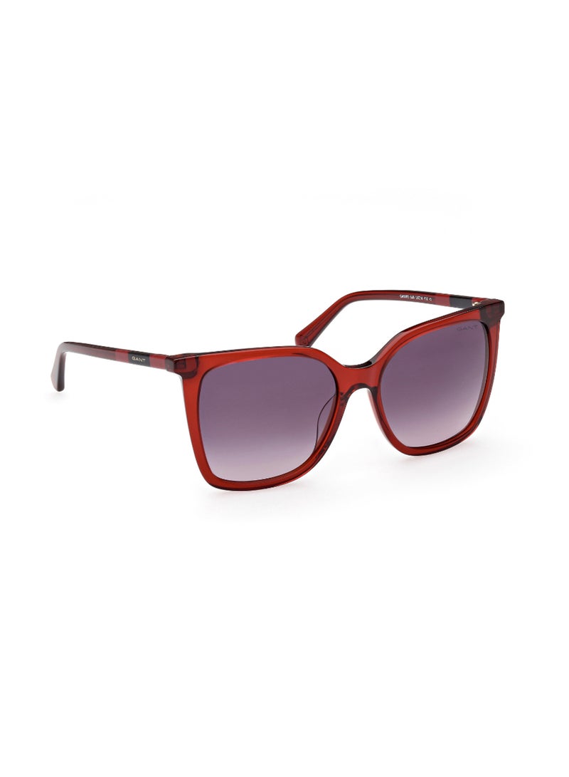 Women's UV Protection Butterfly Shape Acetate Sunglasses GA809366B55 - Lens Size: 55 Mm - Shiny Red