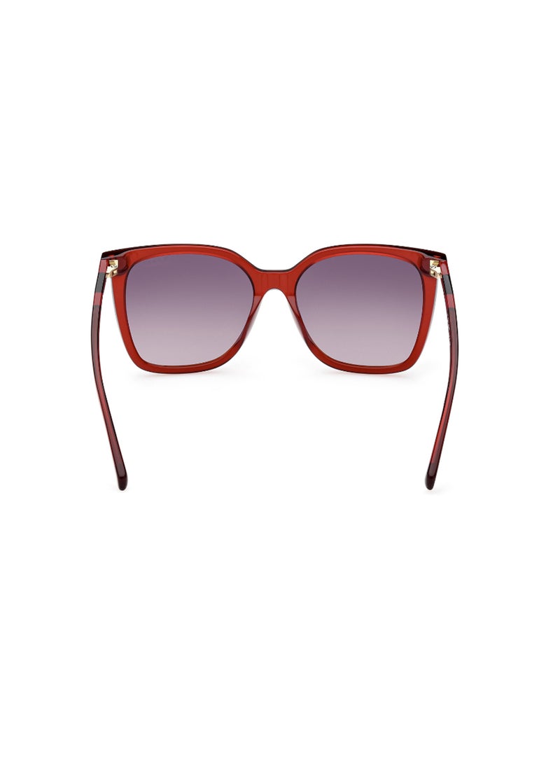 Women's UV Protection Butterfly Shape Acetate Sunglasses GA809366B55 - Lens Size: 55 Mm - Shiny Red