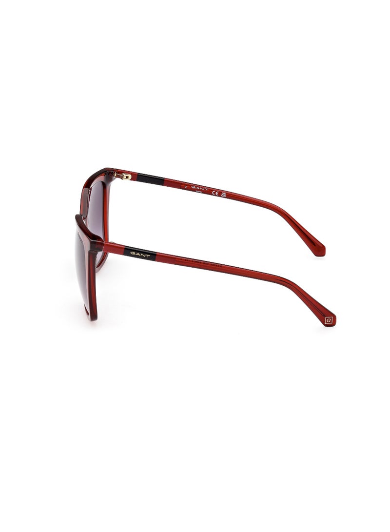 Women's UV Protection Butterfly Shape Acetate Sunglasses GA809366B55 - Lens Size: 55 Mm - Shiny Red
