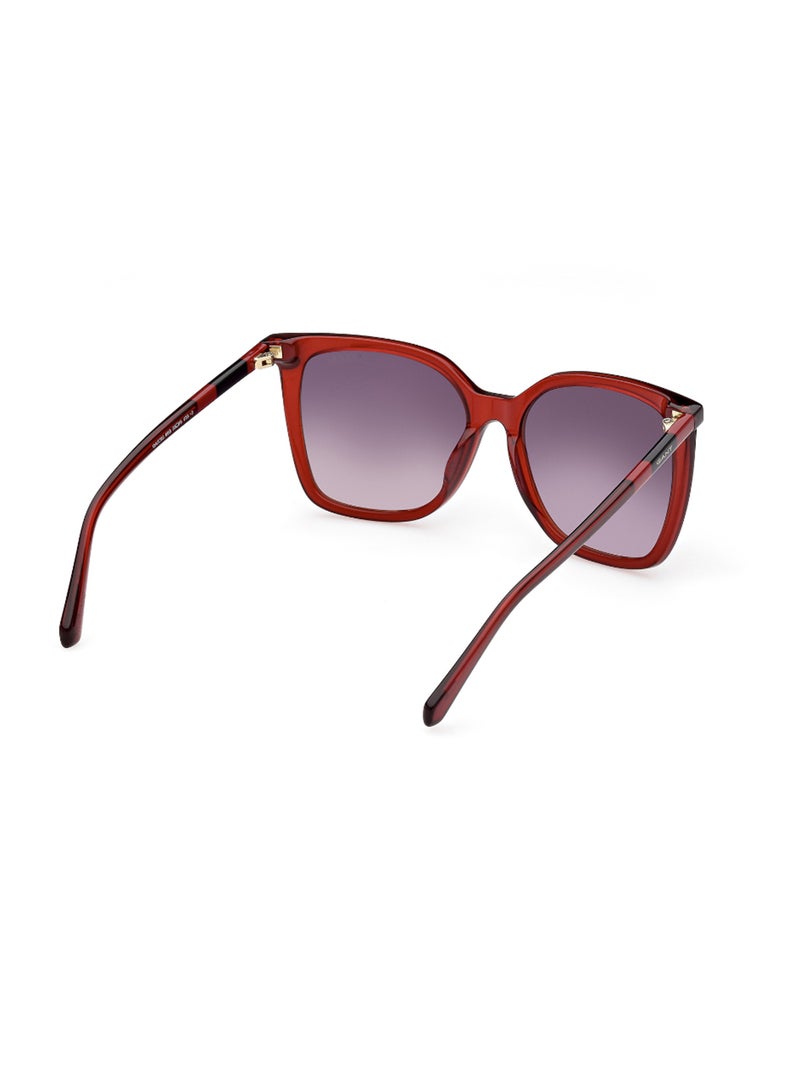 Women's UV Protection Butterfly Shape Acetate Sunglasses GA809366B55 - Lens Size: 55 Mm - Shiny Red