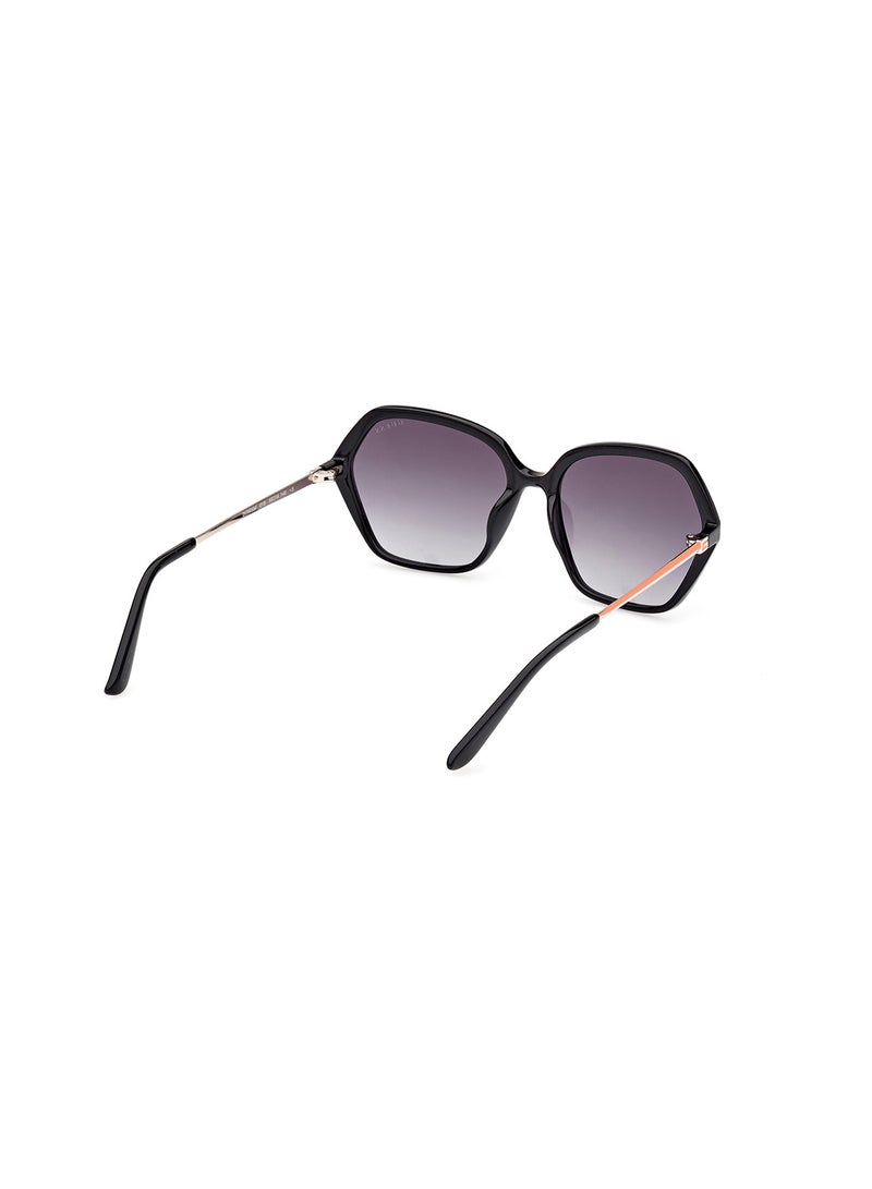 Women's UV Protection Asymmetrical Shape Sunglasses - GU0013401B55 - Lens Size: 55 Mm - Shiny Black