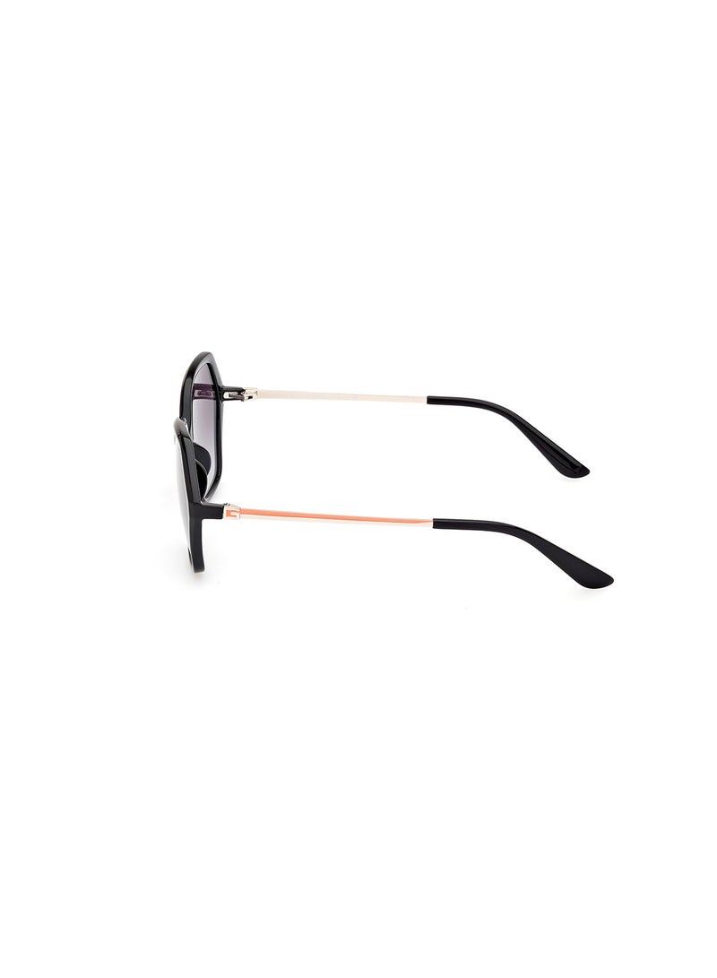 Women's UV Protection Asymmetrical Shape Sunglasses - GU0013401B55 - Lens Size: 55 Mm - Shiny Black