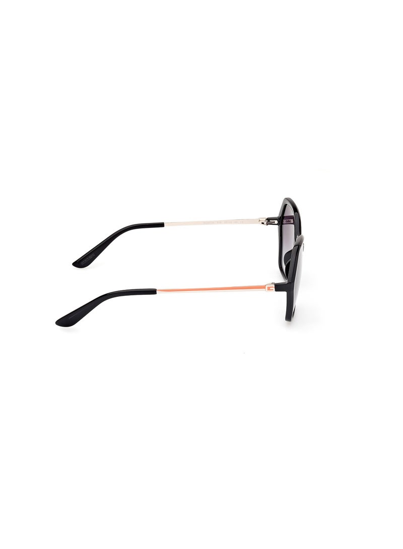 Women's UV Protection Asymmetrical Shape Sunglasses - GU0013401B55 - Lens Size: 55 Mm - Shiny Black