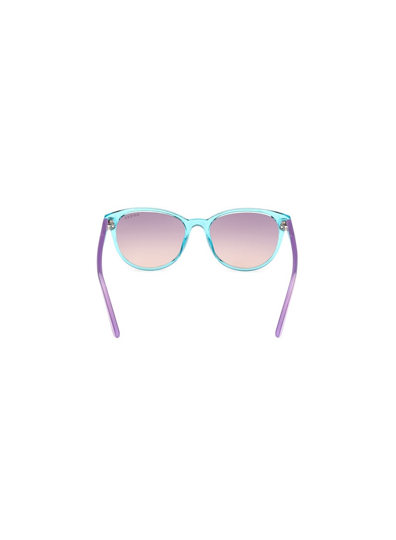 Girls UV Protection Cat Eye Shape Sunglasses - GU0012687Z49 - Lens Size: 49 Mm - Shiny Turquoise