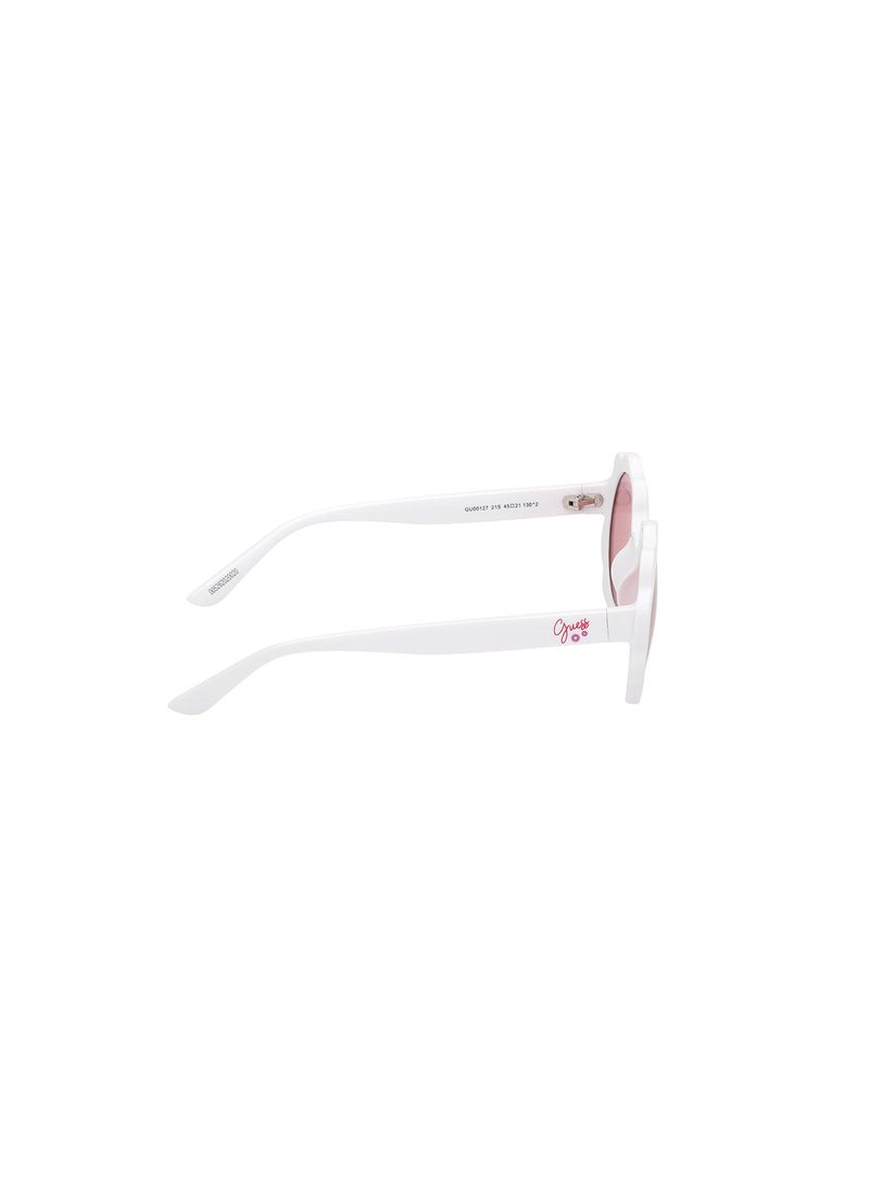 Girls UV Protection Round Shape Sunglasses - GU0012721S45 - Lens Size: 45 Mm - Shiny White