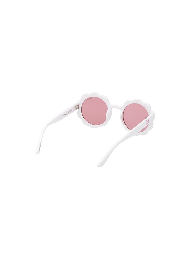 Girls UV Protection Round Shape Sunglasses - GU0012721S45 - Lens Size: 45 Mm - Shiny White