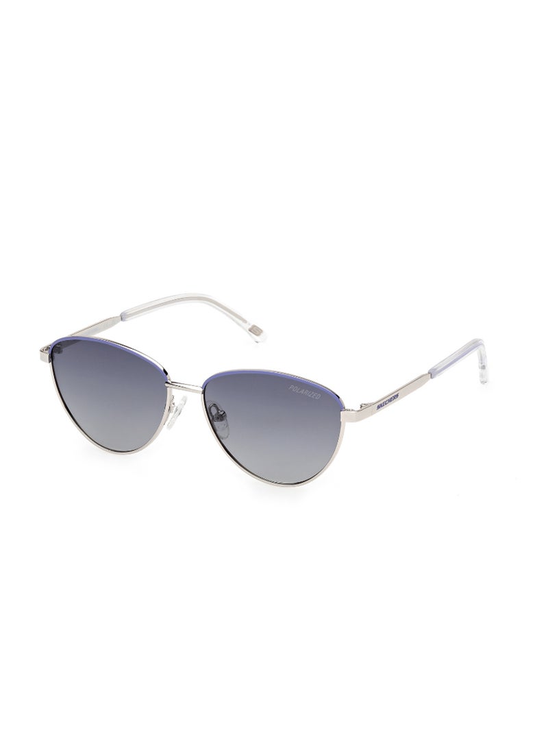 Girls Polarized Oval Shape Metal Sunglasses SE0002310D53 - Lens Size: 53 Mm - Shiny Light Nickeltin