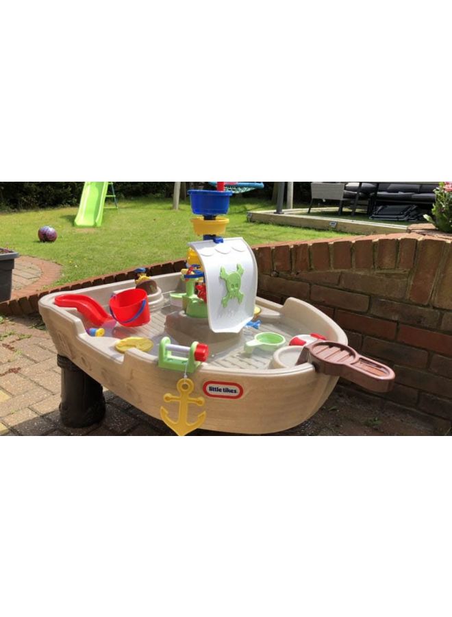 Anchors Away Creative And Active Fun Pirate Ship Themed Outdoor Water Play Table ‎22.86x99.06x73.66cm