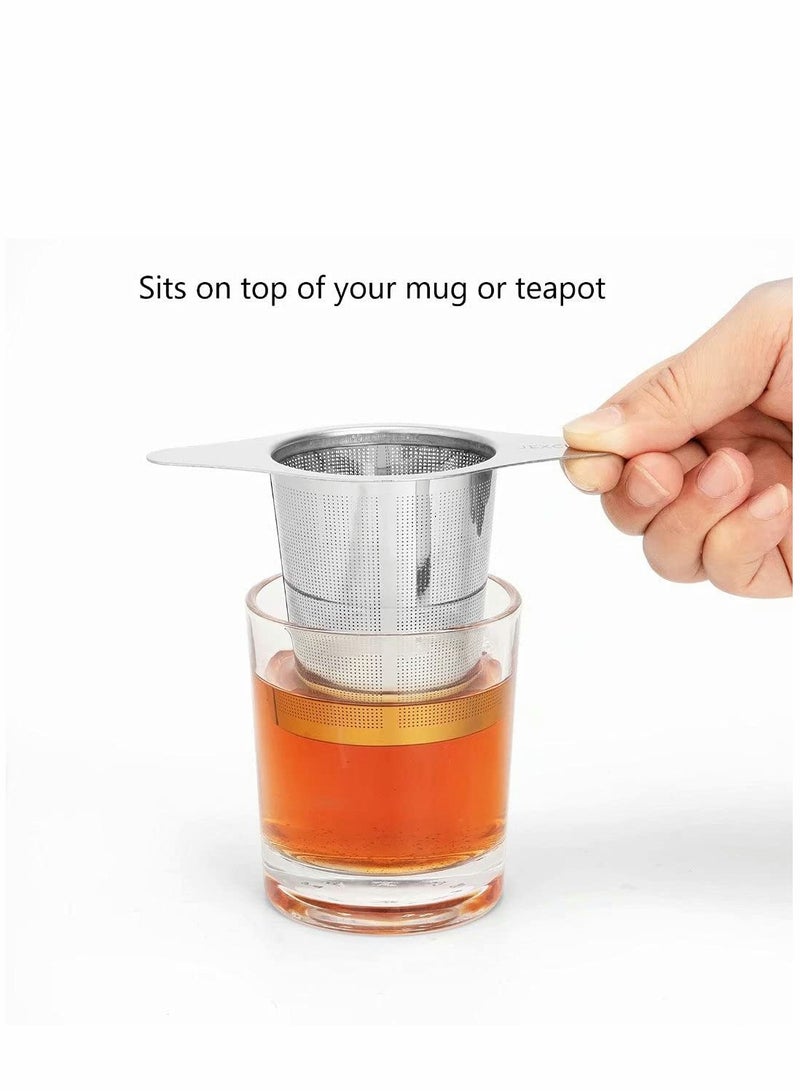 Stainless Steel Tea Infuser, Premium Tea Strainer with Two Handles And Large Capacity for Loose Tea Leaf, Classic Metal Mesh Tea Filter for Cups, Mugs, Teapots