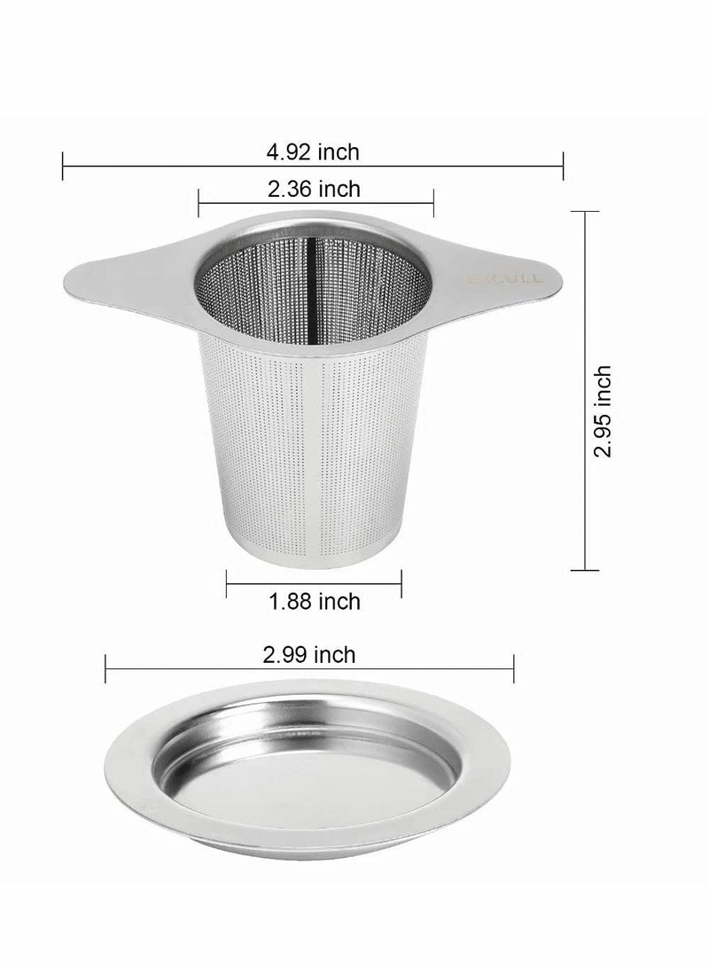 Stainless Steel Tea Infuser, Premium Tea Strainer with Two Handles And Large Capacity for Loose Tea Leaf, Classic Metal Mesh Tea Filter for Cups, Mugs, Teapots