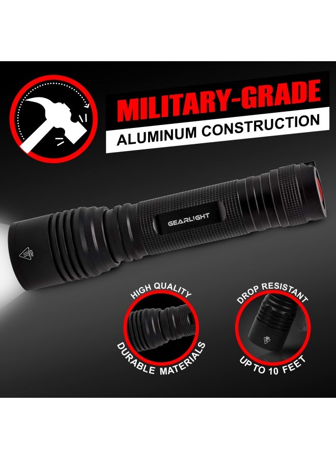 High-Powered Led Flashlight S2000 - Brightest High Lumen Light With 5 Modes Zoomable And Water Resistant I Powerful Camping And Emergency Flashlights